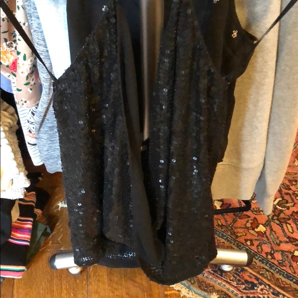 Black sequin halter